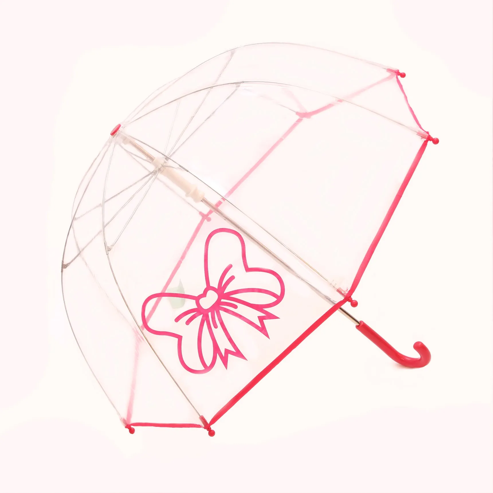 Clear Umbrella with Fuchsia Bow