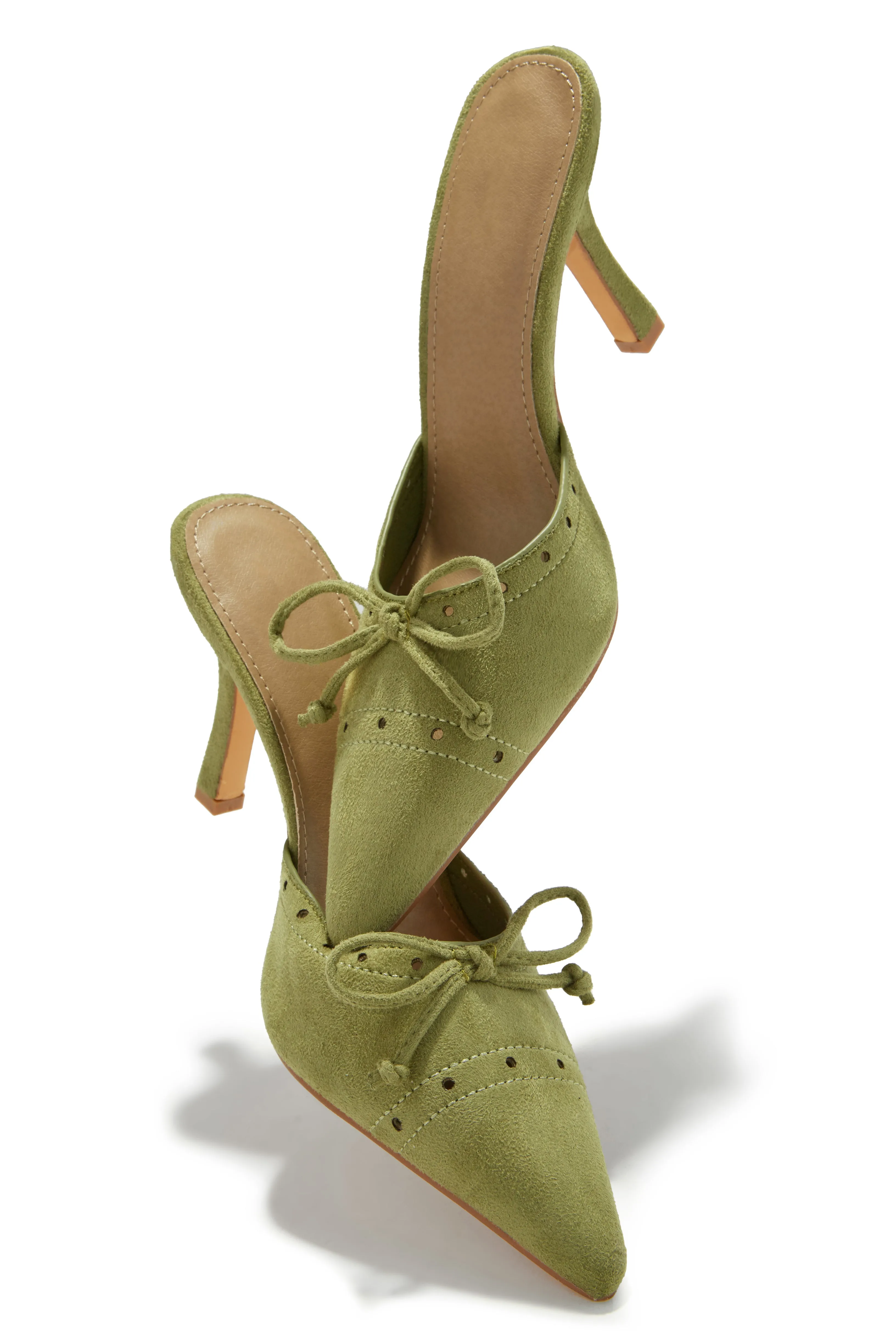 Coraima Mule Heel Pumps - Sage