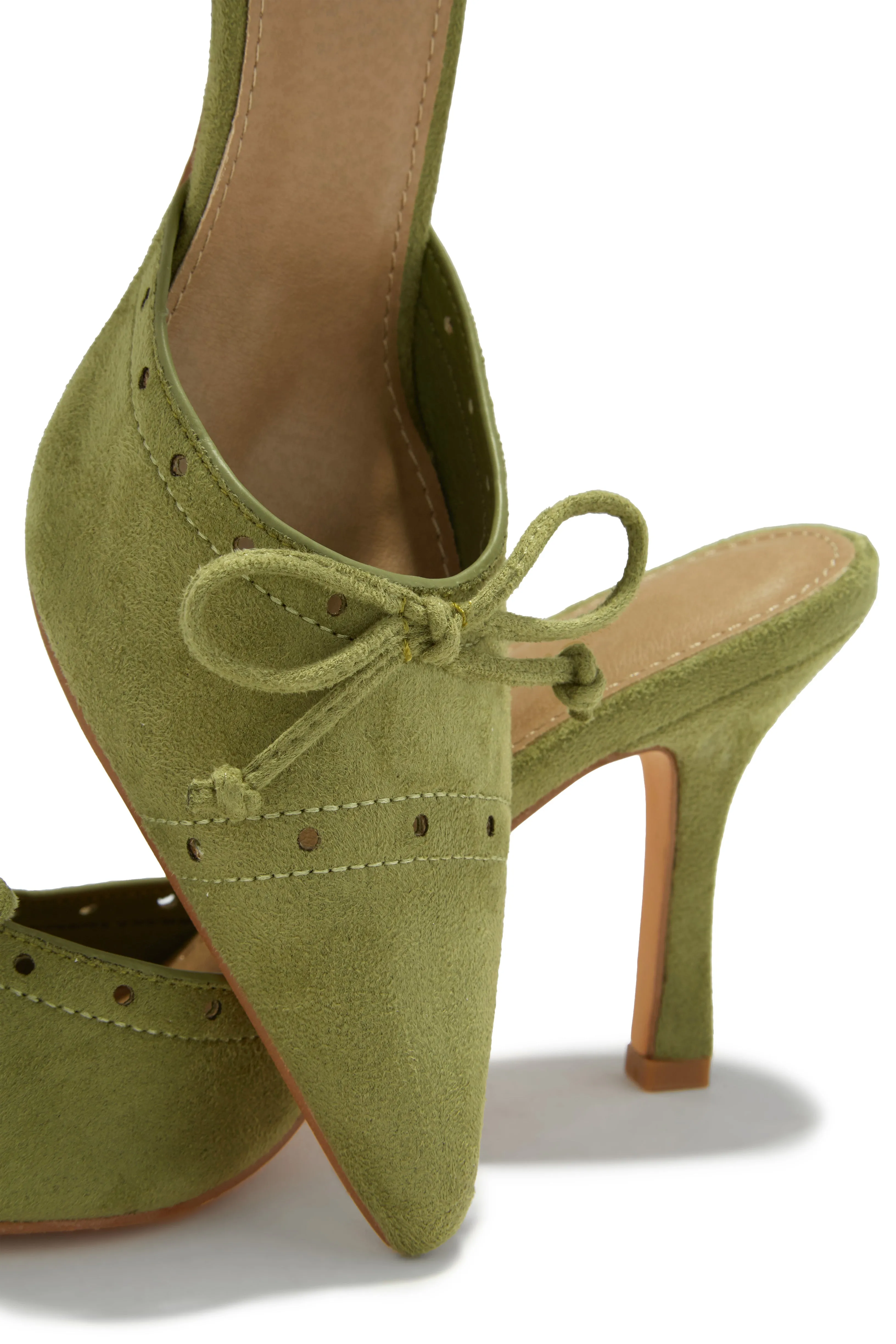 Coraima Mule Heel Pumps - Sage