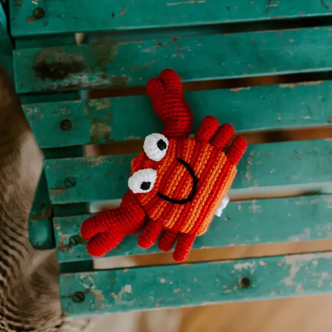 Crab Rattle Toy - Red