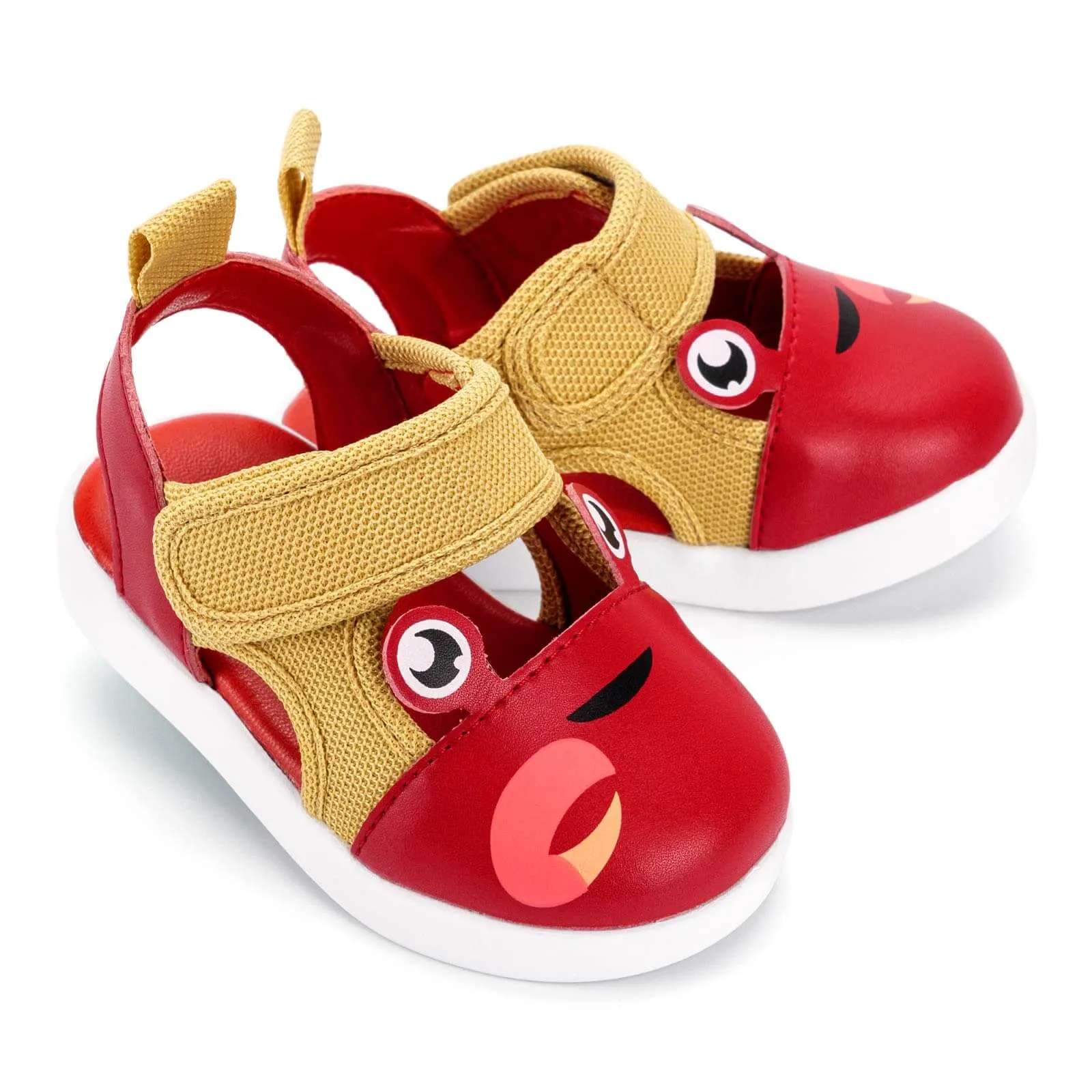 Crab Squeakerless Toddler Sandals  | Red/Tan