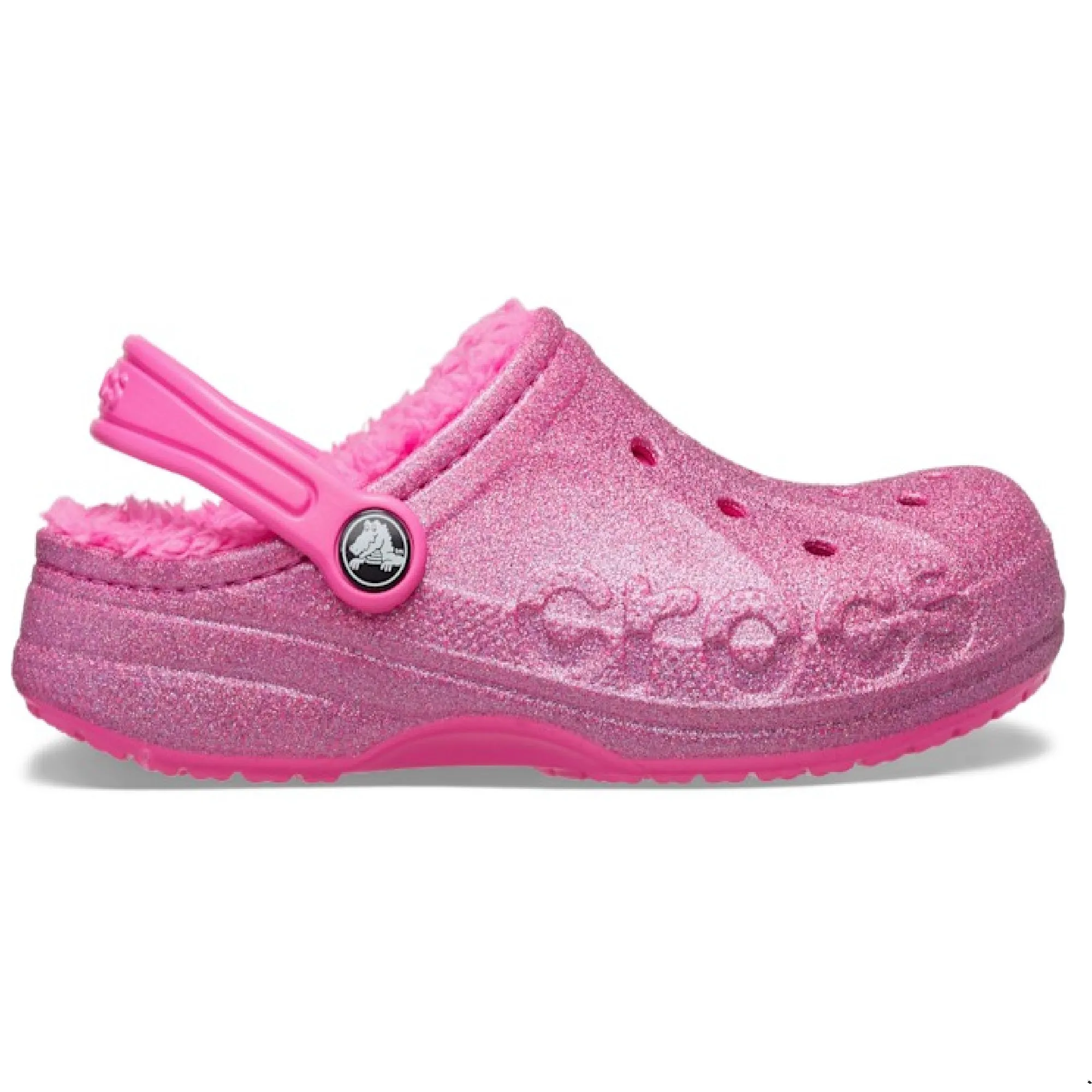 Crocs Toddler Baya Lined Glitter Clog; Electric Pink, C8