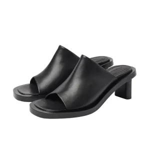 Cube Shoes Womens Open Toe Mule Black