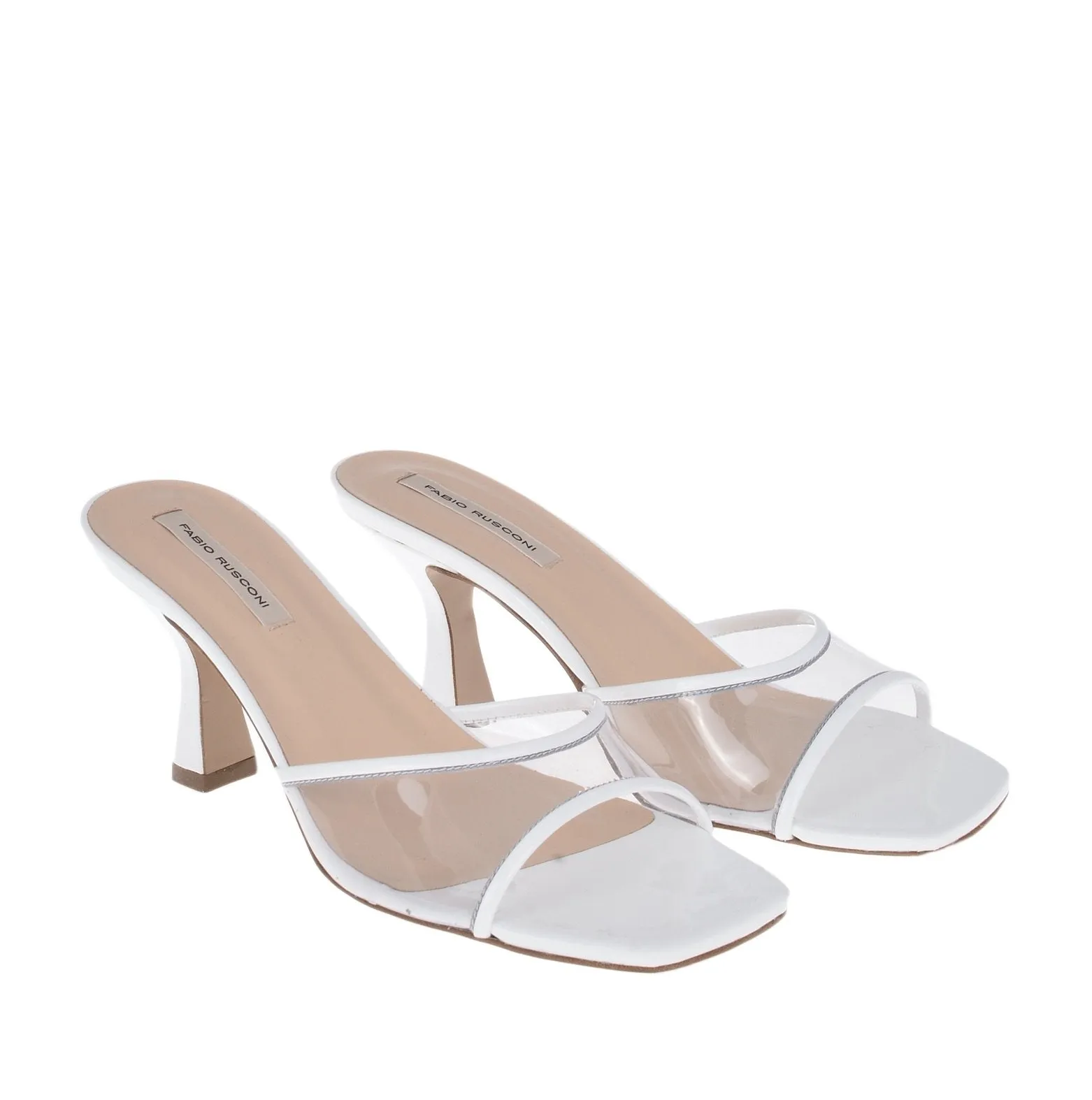 Diba Patent White Vinyl Mules