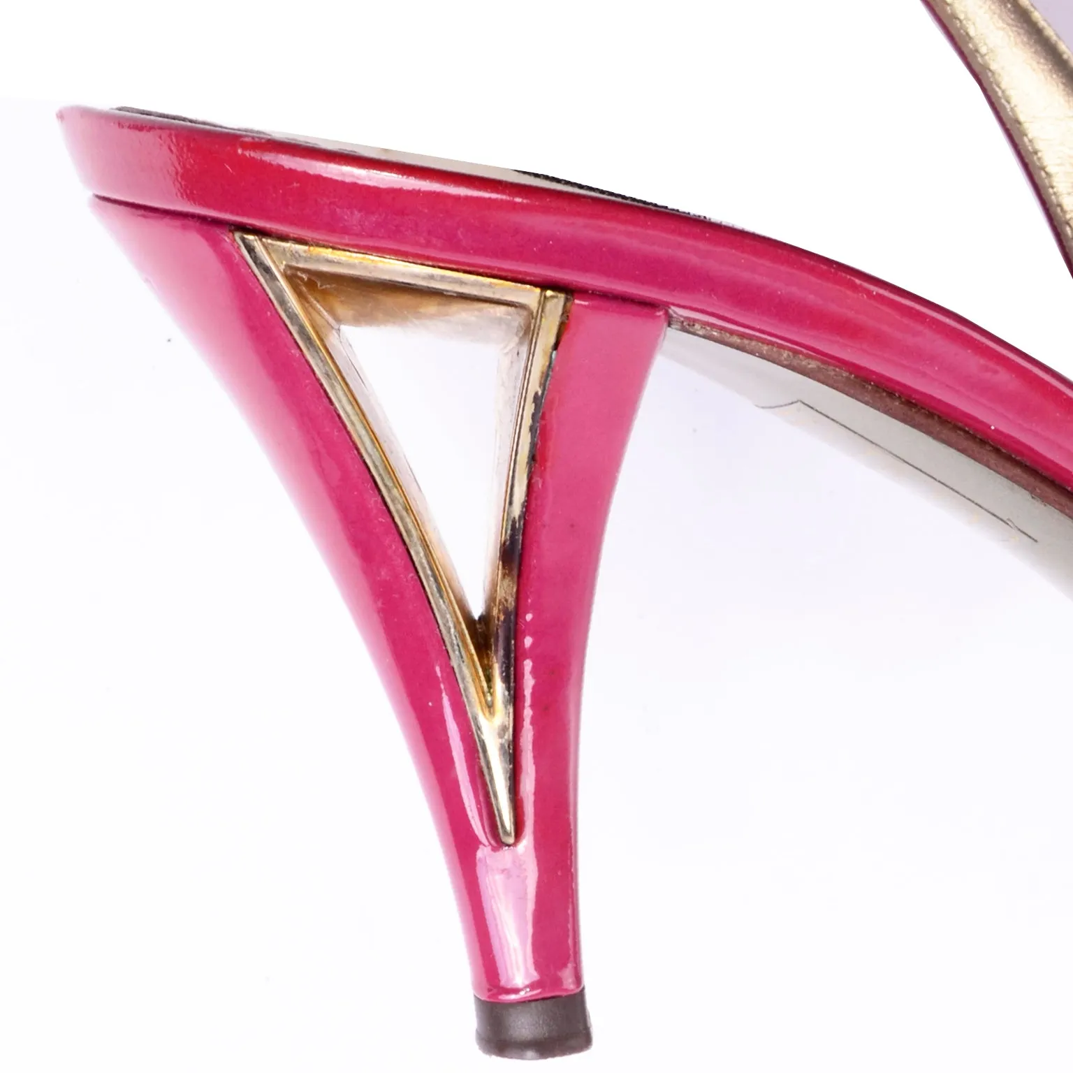 Dolce & Gabbana Pointed Toe Shoes Pink Patent Leather Slingbacks