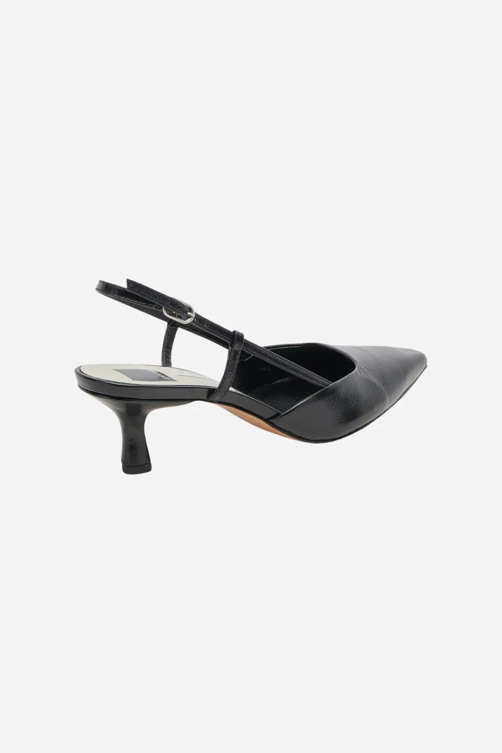 Dolce Vita Odela Heels in Midnight Crinkle Patent Leather