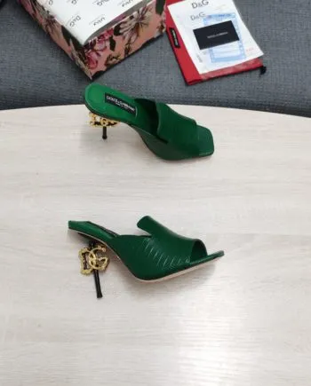 DolGa Lguana-Print Mules Green For Women DG Shoes