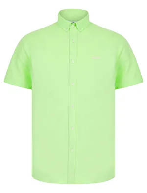 Elbury 3 Short Sleeve Cotton Twill Shirt in Patina Green - Tokyo Laundry