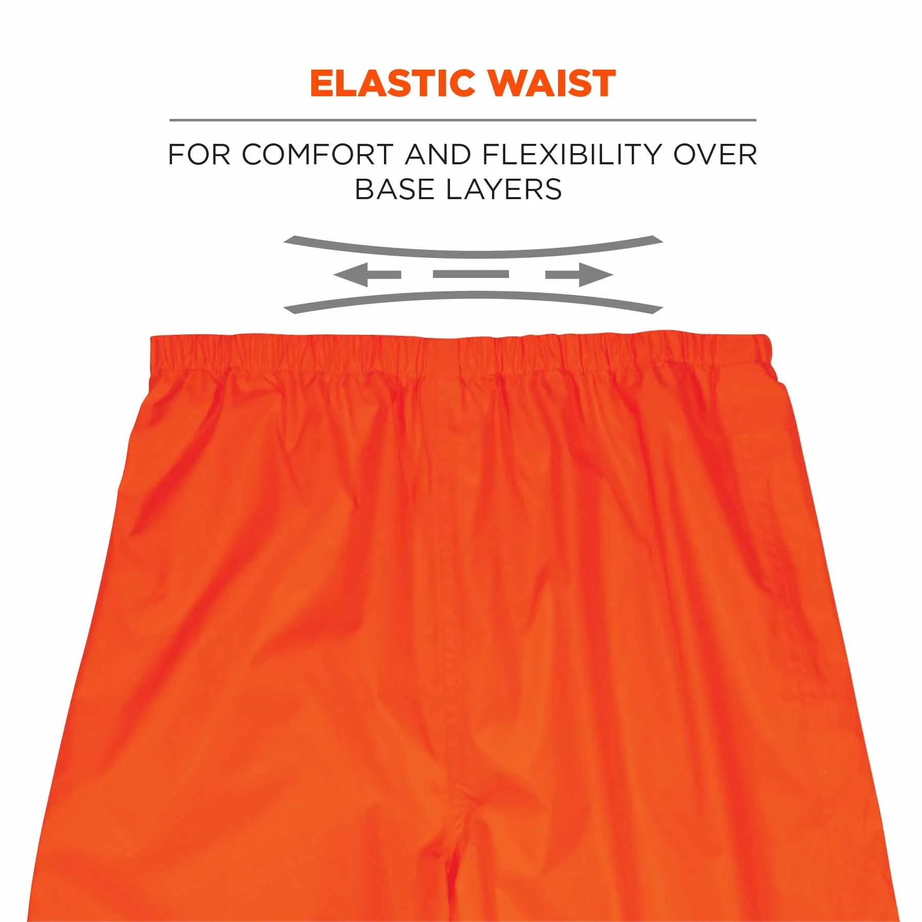 Ergodyne 25447 8916 3XL Orange Class E Lightweight Hi-Vis Rain Pants