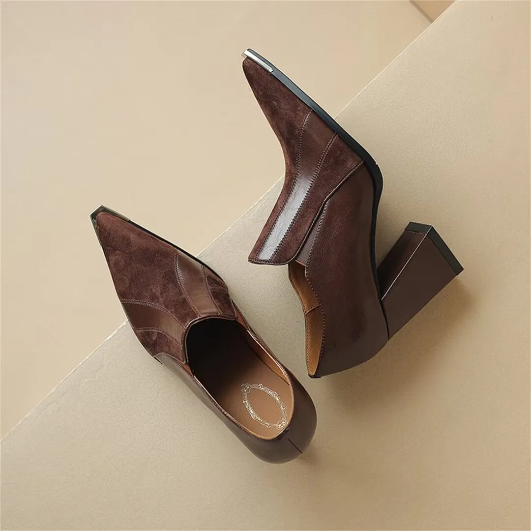 Exotic Elegance Thick Heel Pumps