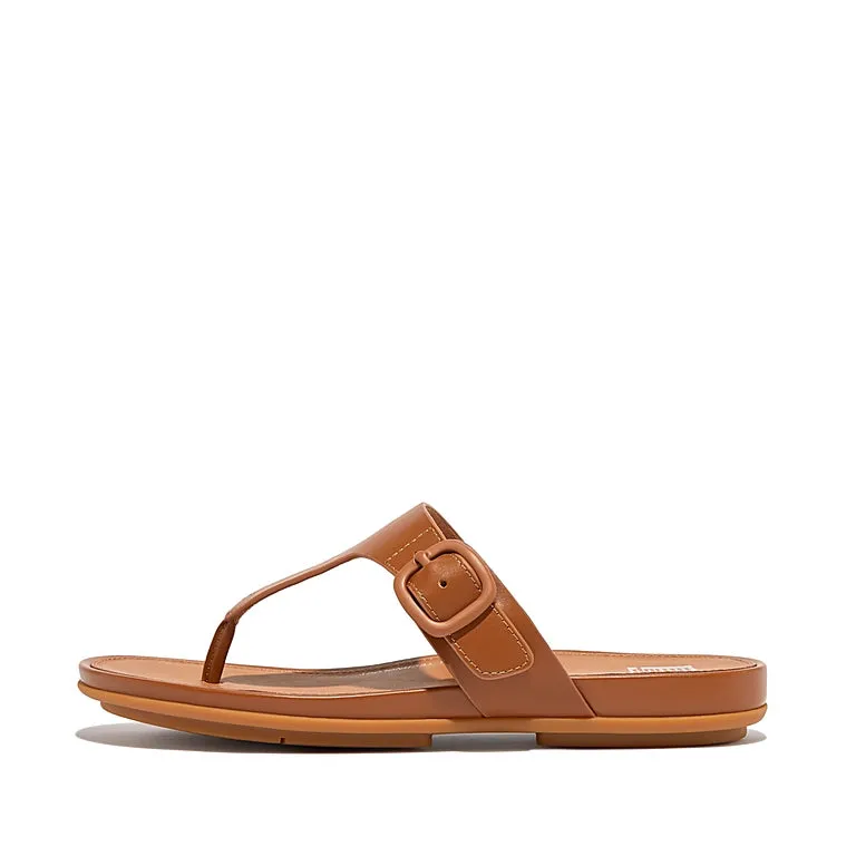 FITFLOP GRACIE Matt-Buckle Leather Toe-Post Sandals - Women's