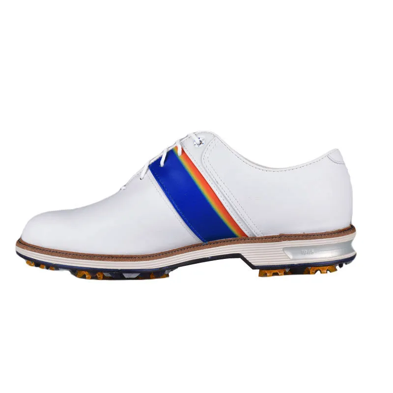 FOOTJOY Premiere Series Packard Brick Men's Spiked Shoes (White/Navy)