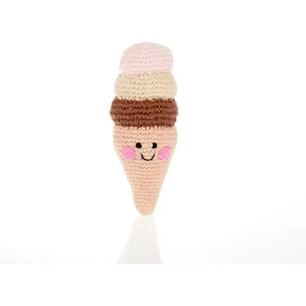 Friendly Neapolitan Ice Cream Rattle