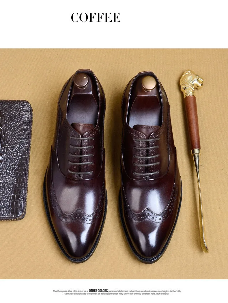 Full Grain Leather Handmade Men Italian Design Dress Shoes