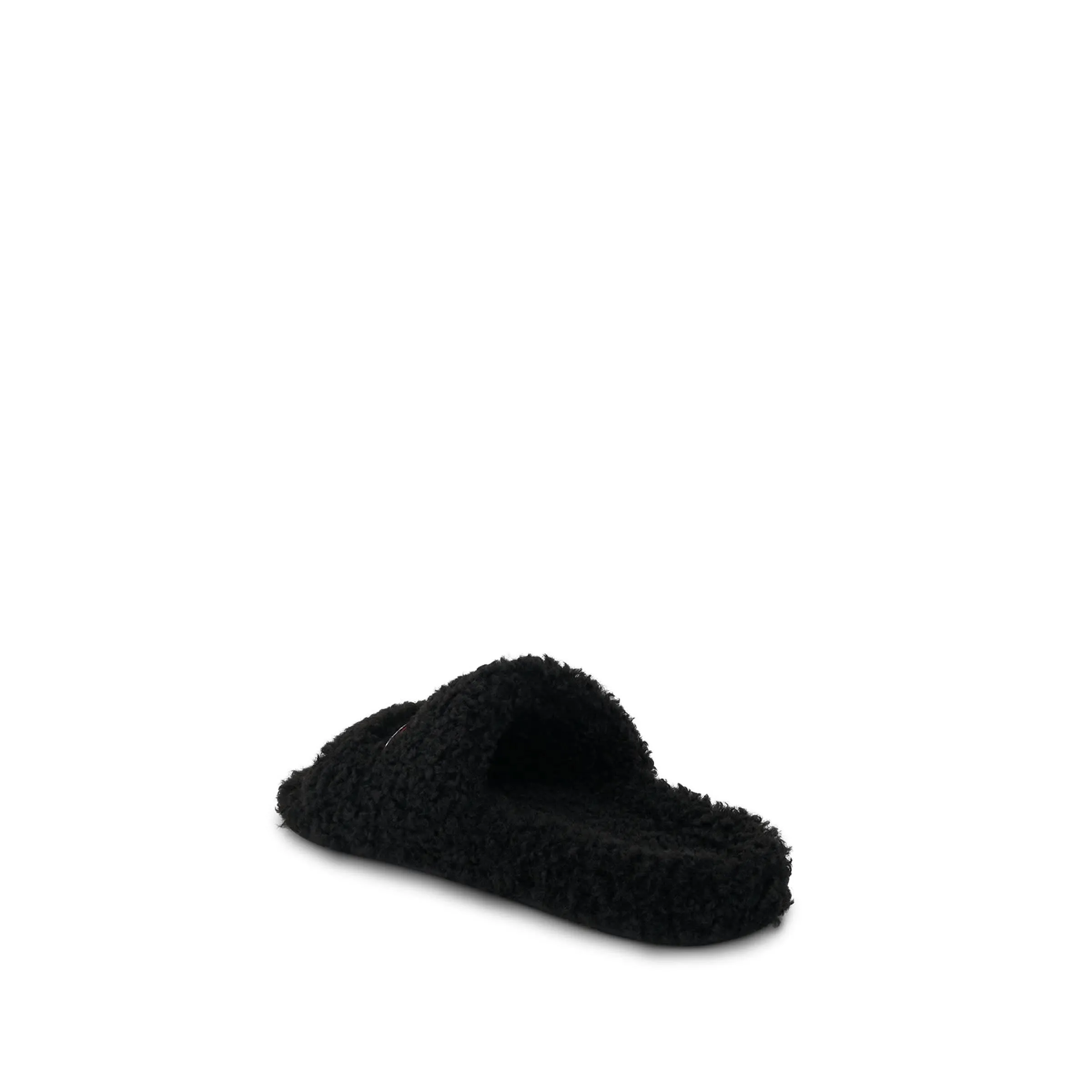 Furry Slide in Black/White