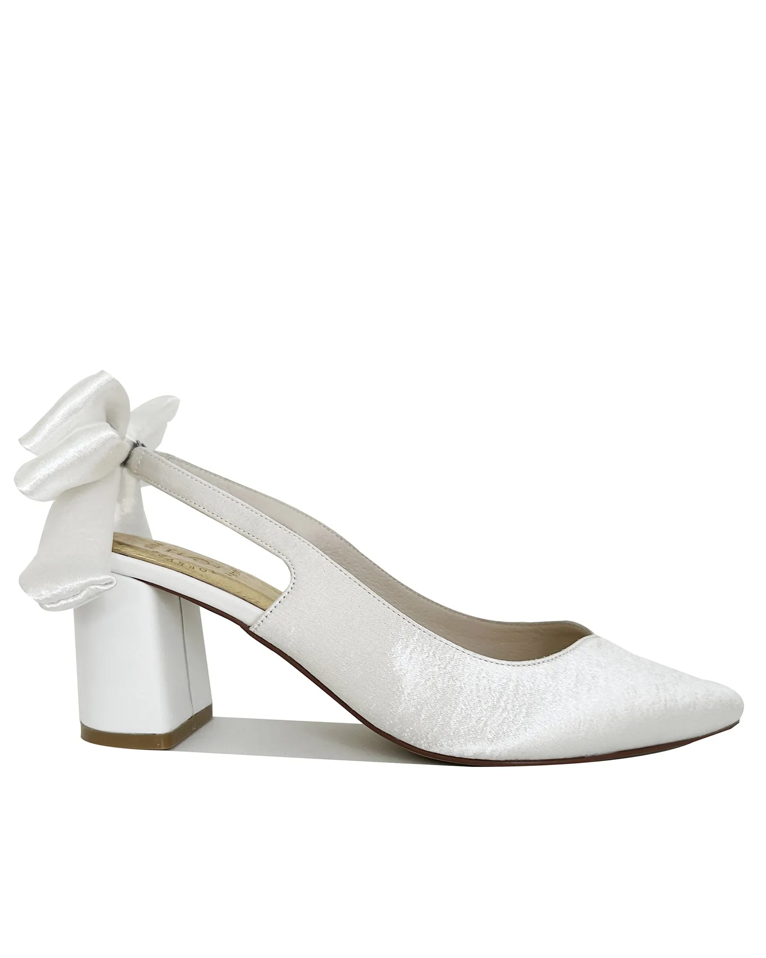 GARDENIA - CLOSED TOE SATIN BRIDAL HEELS