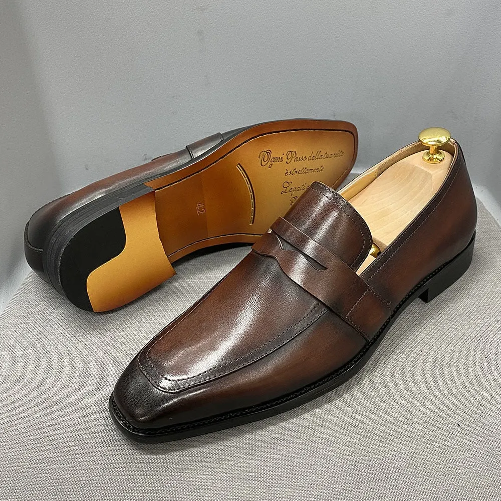 Genuine Cow Leather Italian Style Dress Shoes