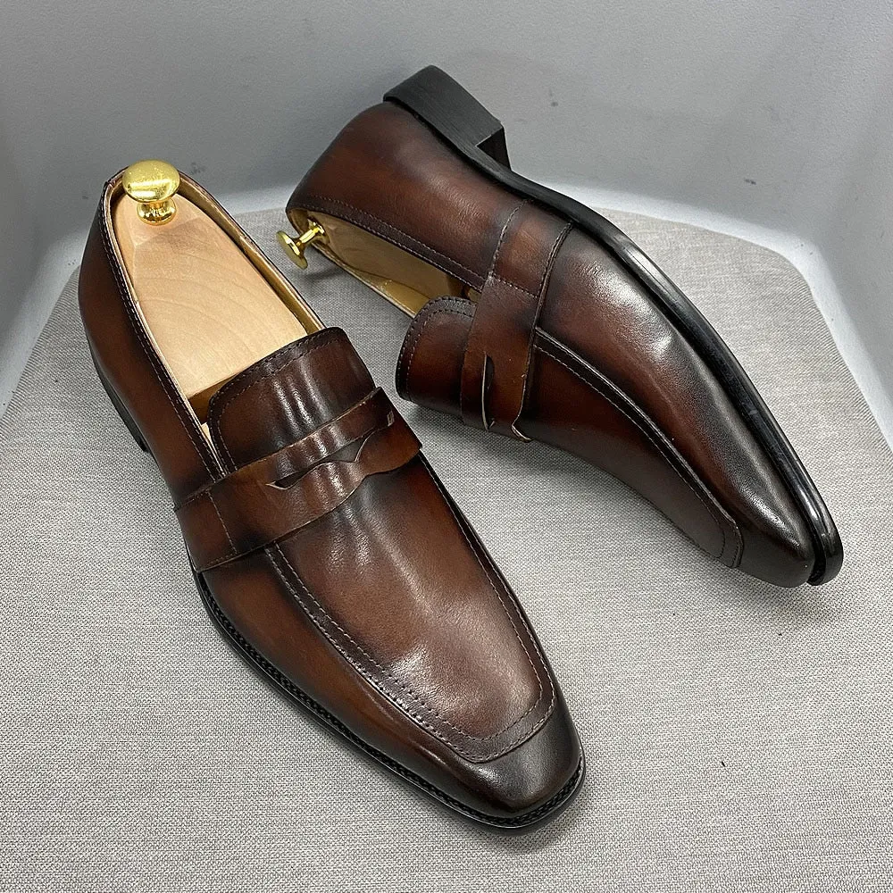 Genuine Cow Leather Italian Style Dress Shoes