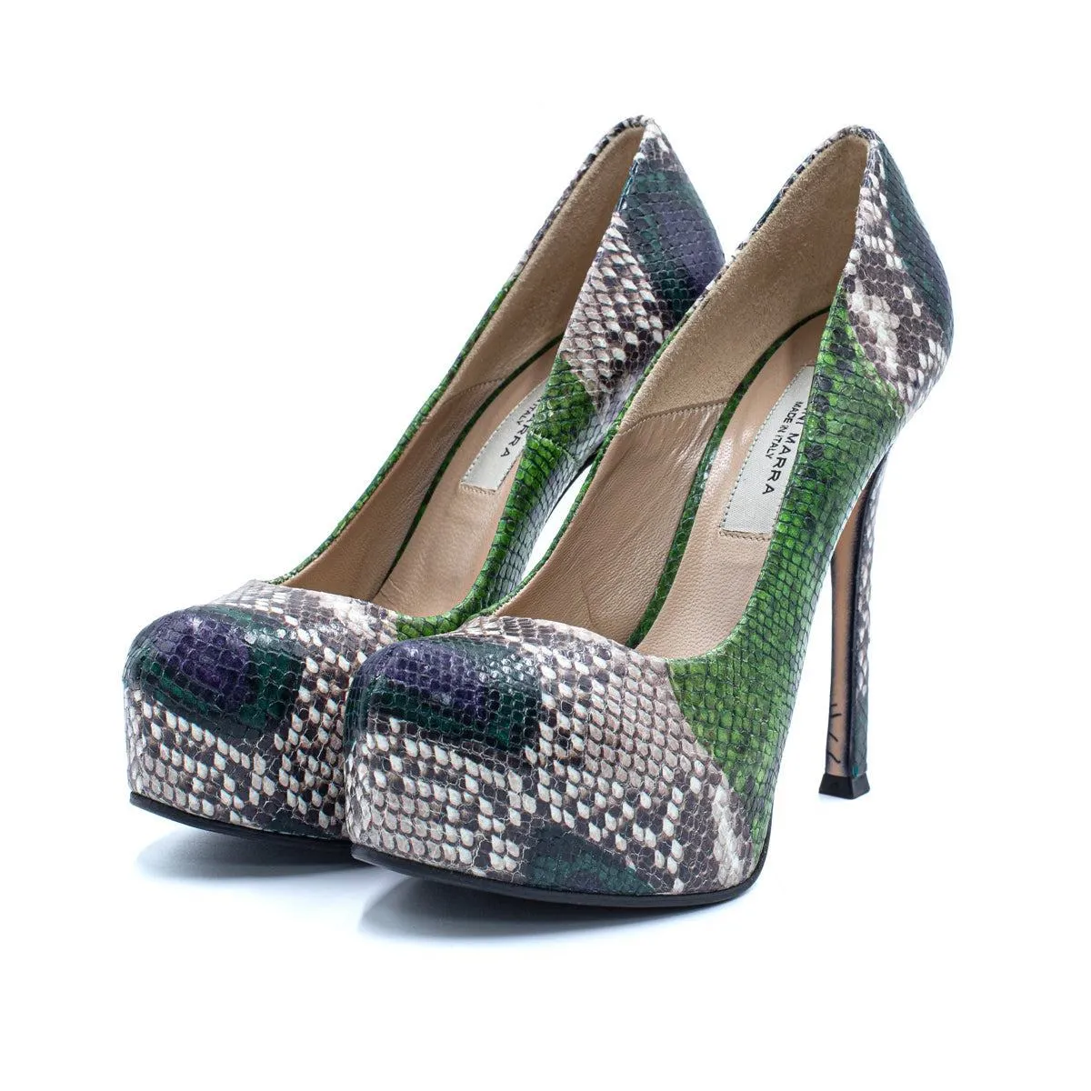 Gianni Marra Snakeskin Pump High-Heel Shoes Leather Multicolour Colour For Women