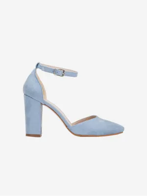 Gisele Vegan Suede Wedding Heels | Baby Blue