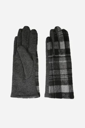 Gloves - Dark Grey Check Print