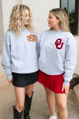 Gray OU Chenille Sweatshirt