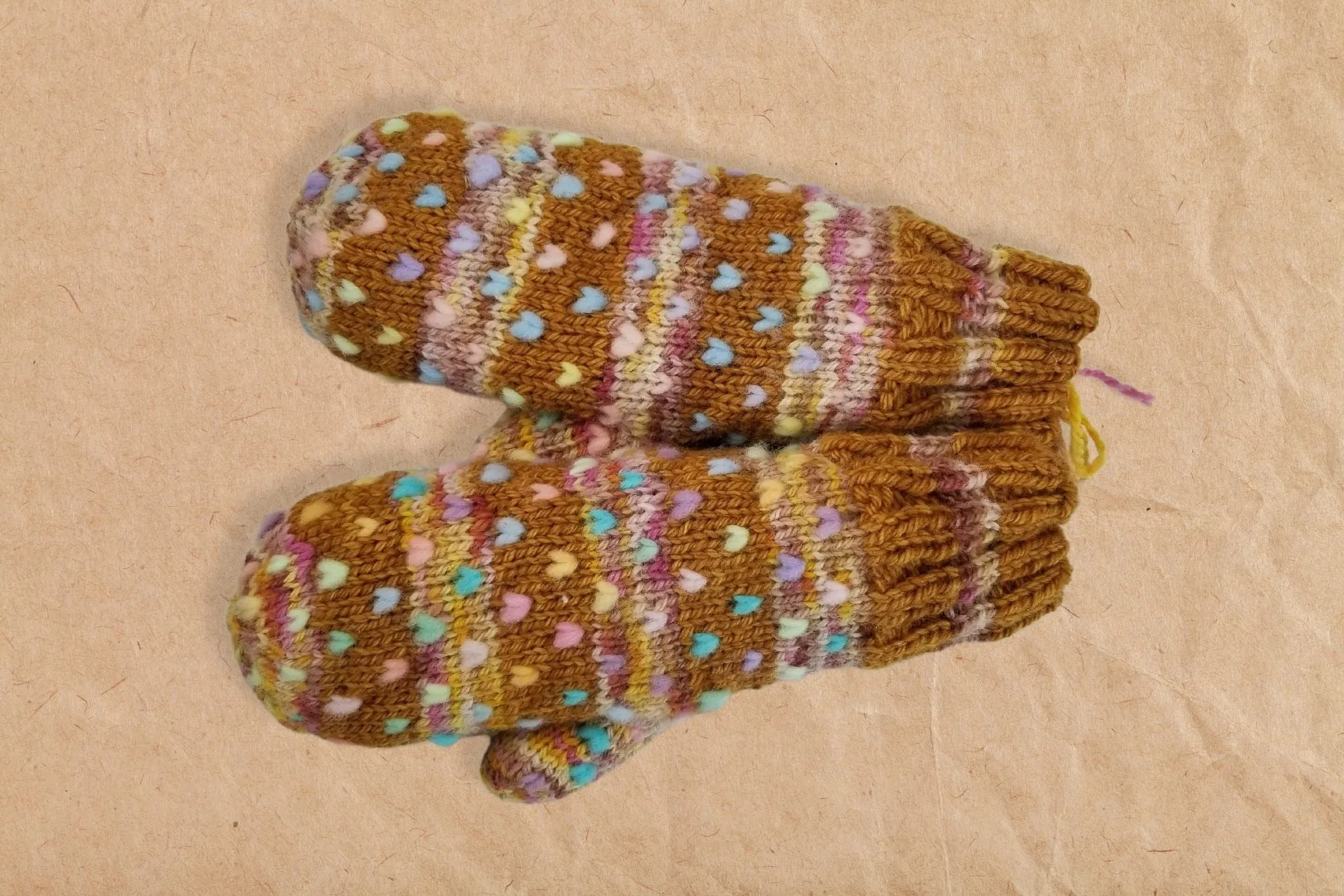 Hand Knit Thrum Mittens