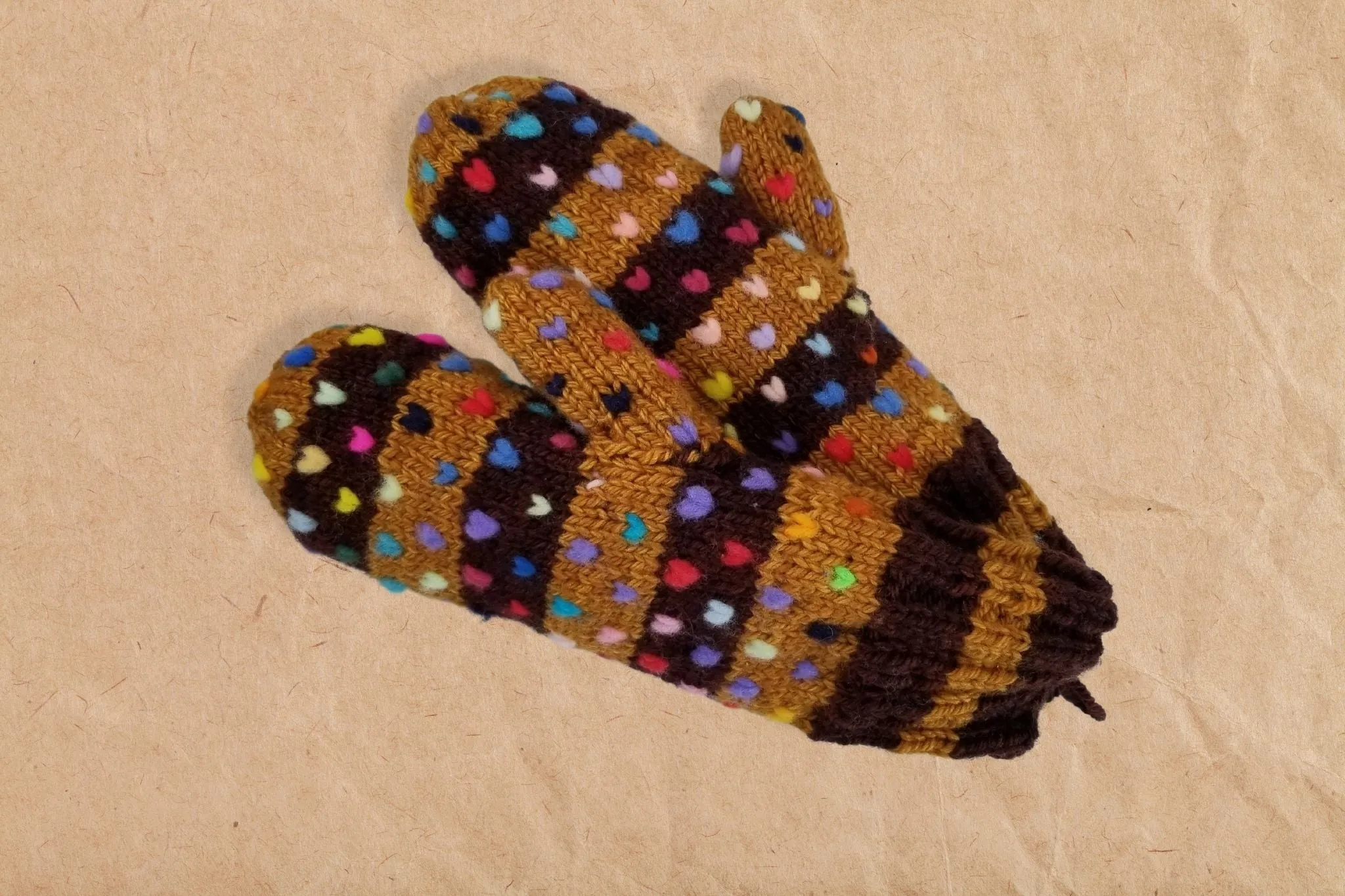 Hand Knit Thrum Mittens