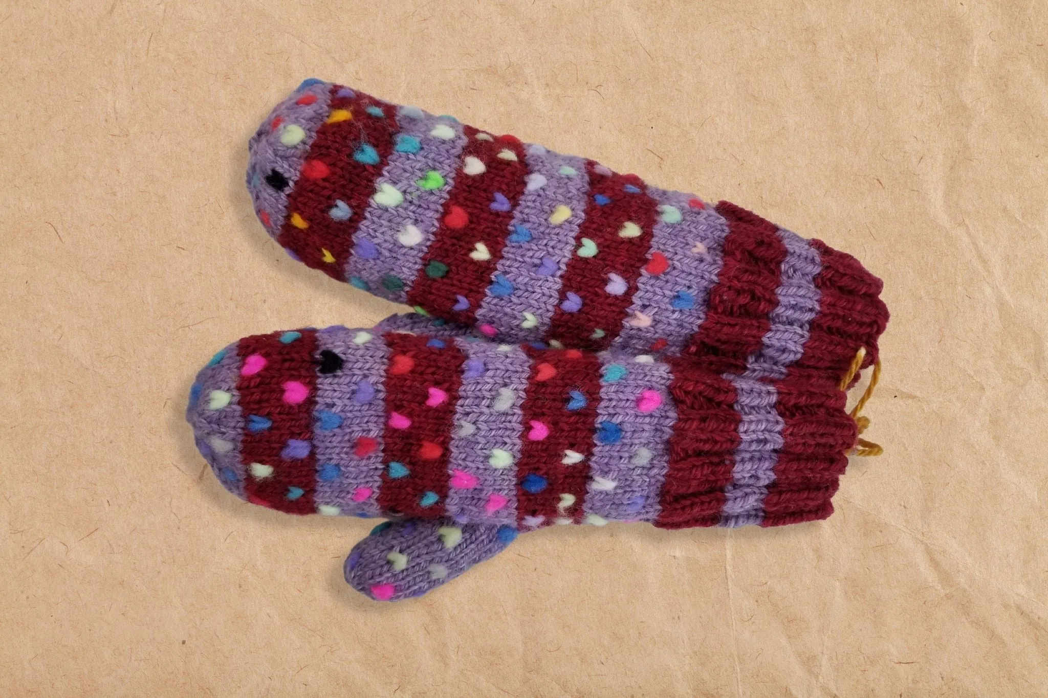 Hand Knit Thrum Mittens