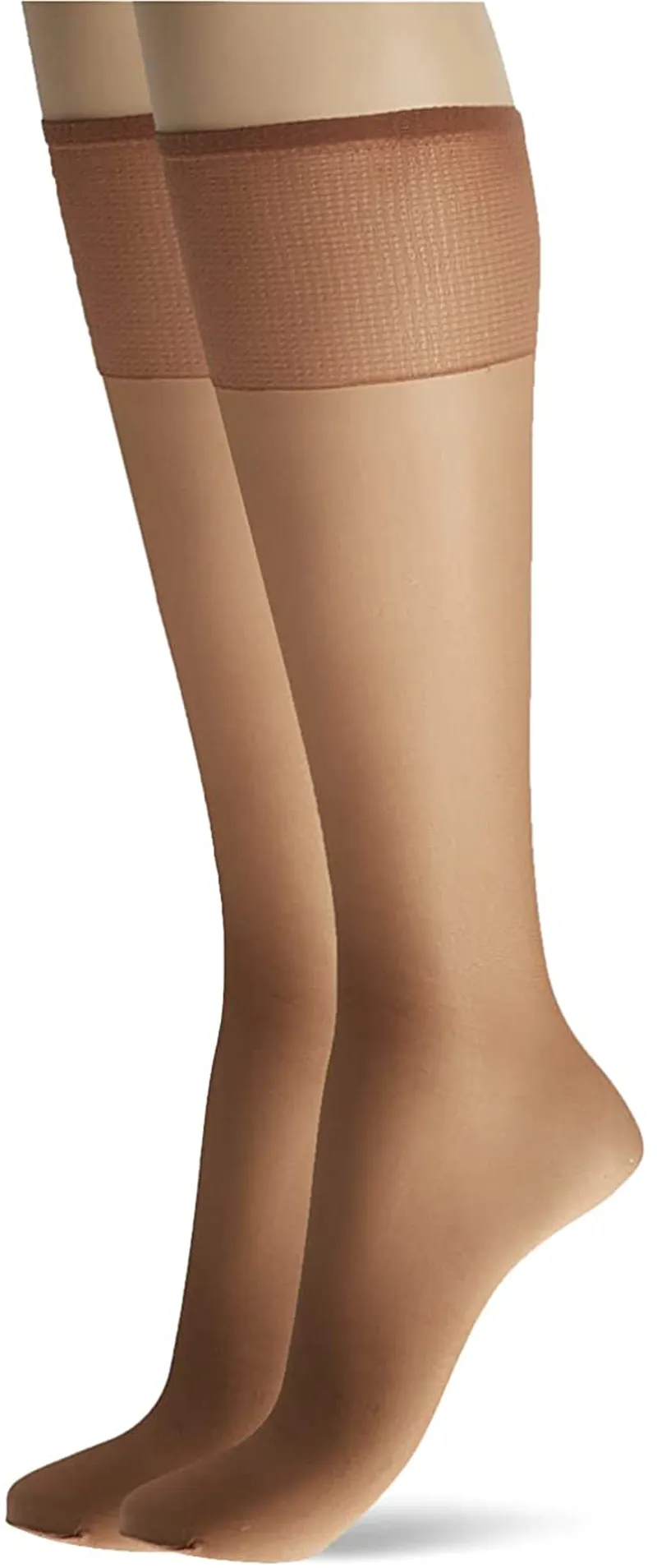 Hanes Silk Reflections Women's 2-Pack Knee High Sandalfoot