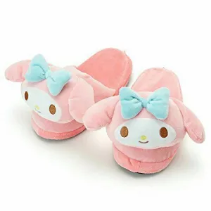 Hello Kitty/My Melody Face Plush Slipper