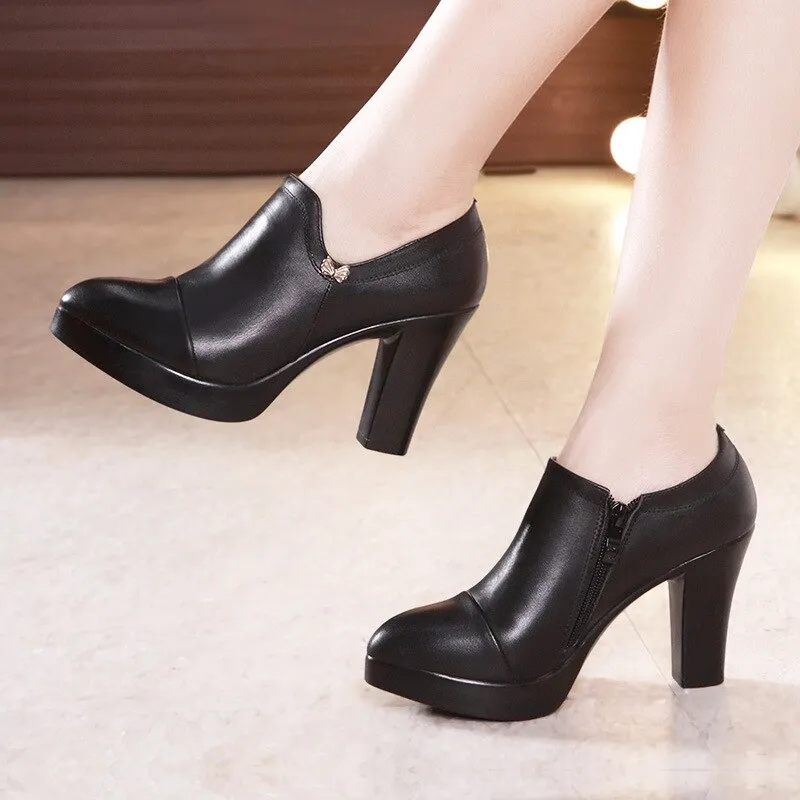 High Heel Black Clog Pump Heels for Women