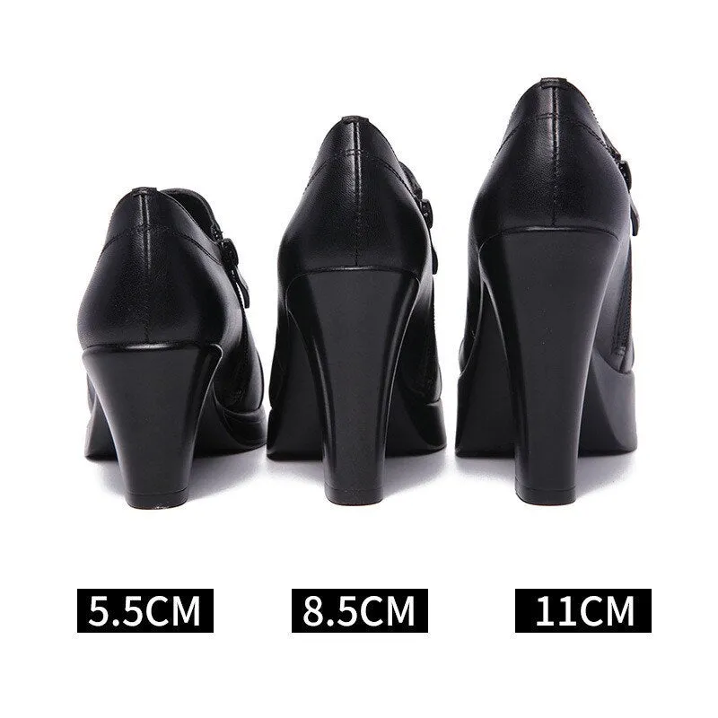 High Heel Black Clog Pump Heels for Women