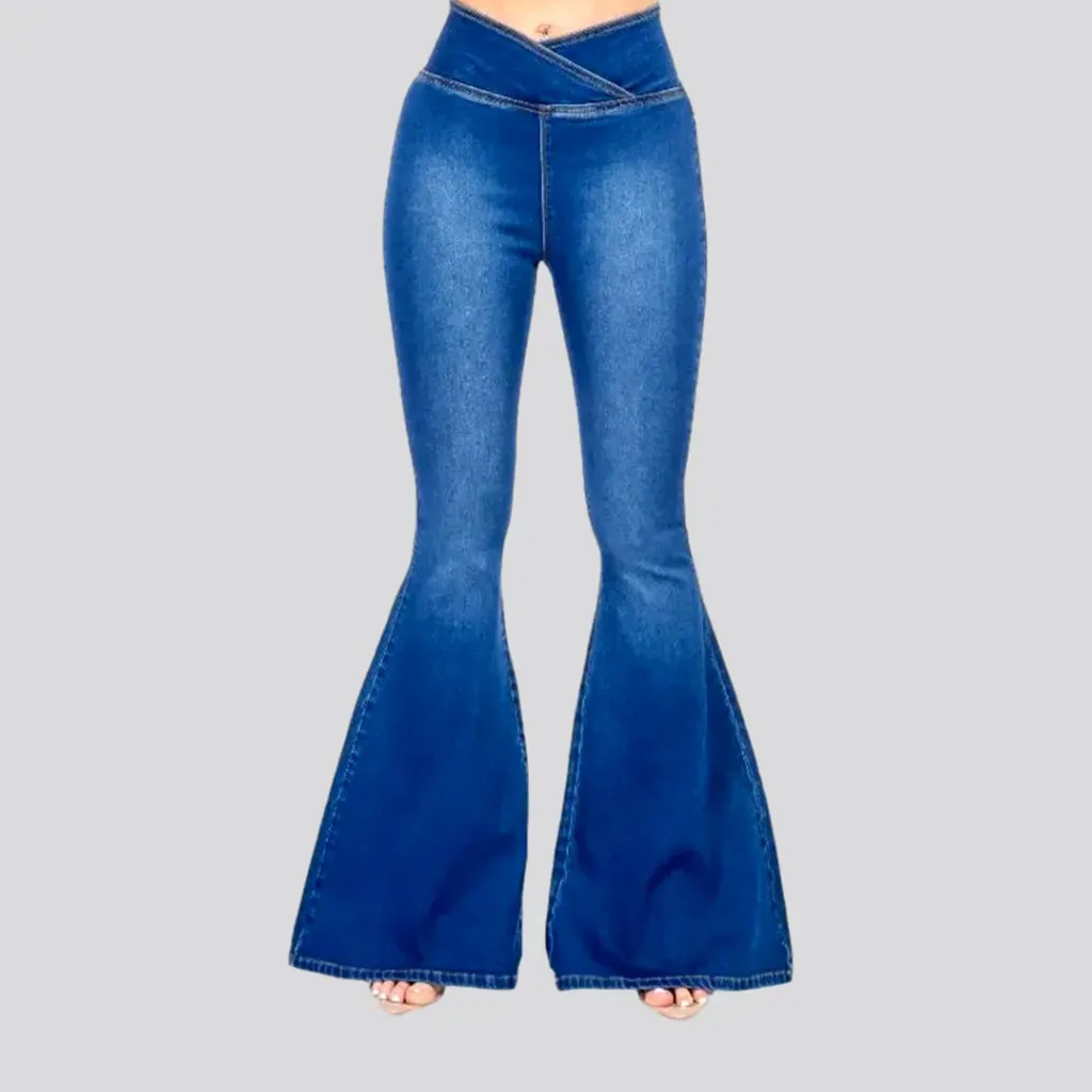 High rise stretchable jeans for women