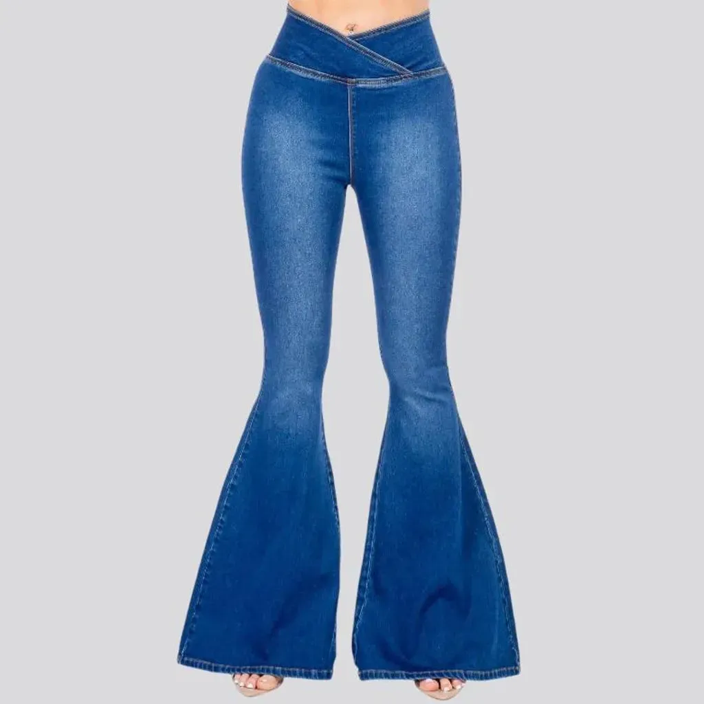 High rise stretchable jeans for women