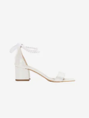 Illy Vegan Leather & Pearl Wedding Heels | Ivory