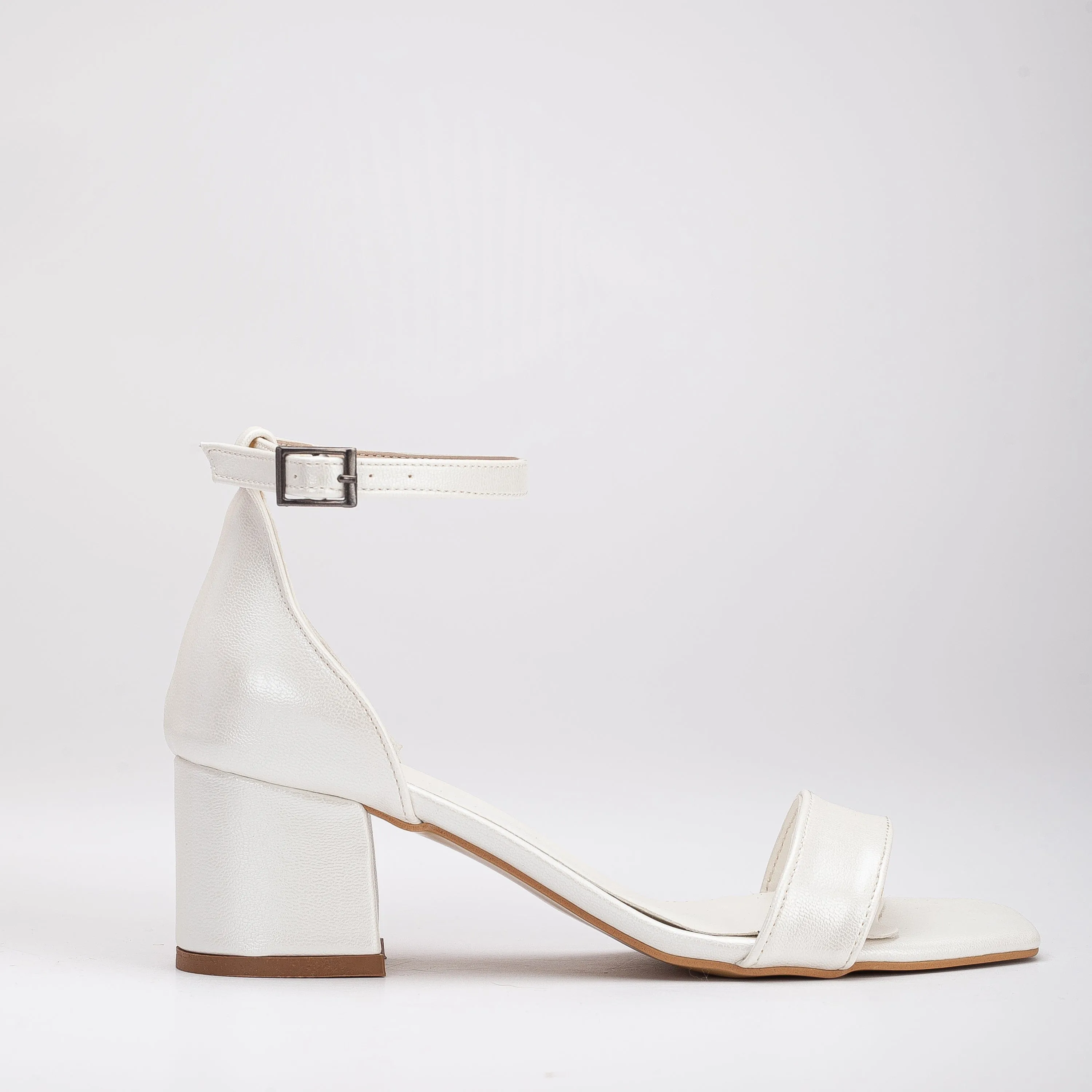 Illy Vegan Leather & Pearl Wedding Heels | Ivory