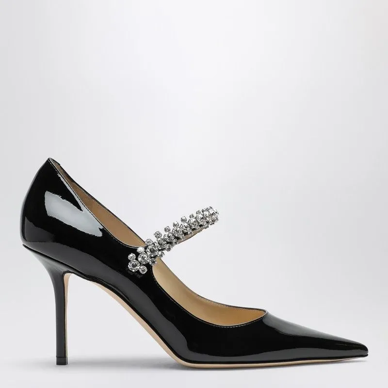 JIMMY CHOO Elegant Pointed Toe Pump 85 with Crystal Strap