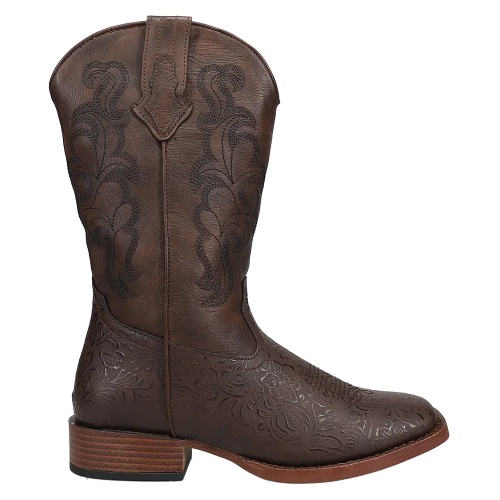 Kacey Square Toe Embroidered Cowboy Boots