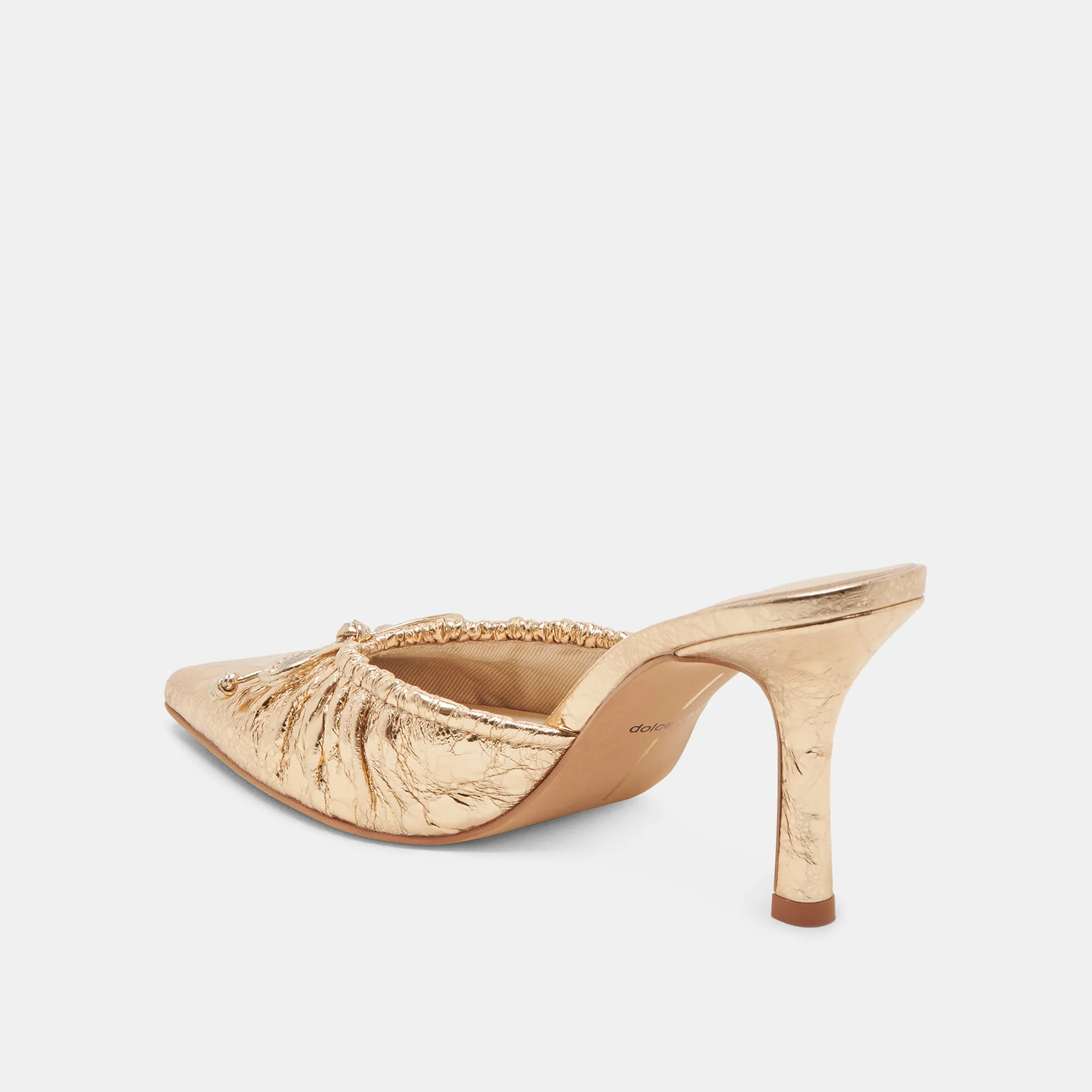 KAIRI HEELS GOLD DISTRESSED LEATHER