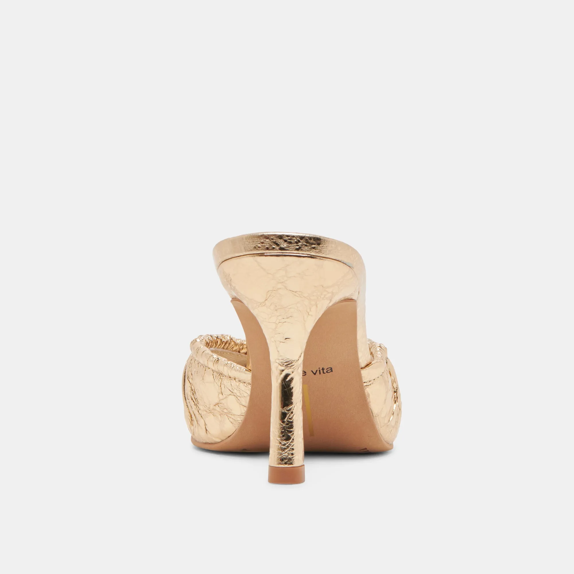 KAIRI HEELS GOLD DISTRESSED LEATHER