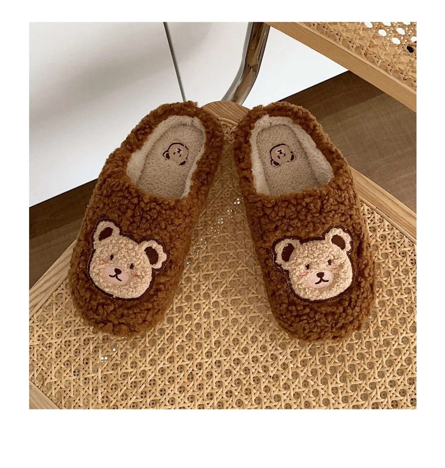 Kawaii Plush Bear Fluffy Cute Slippers