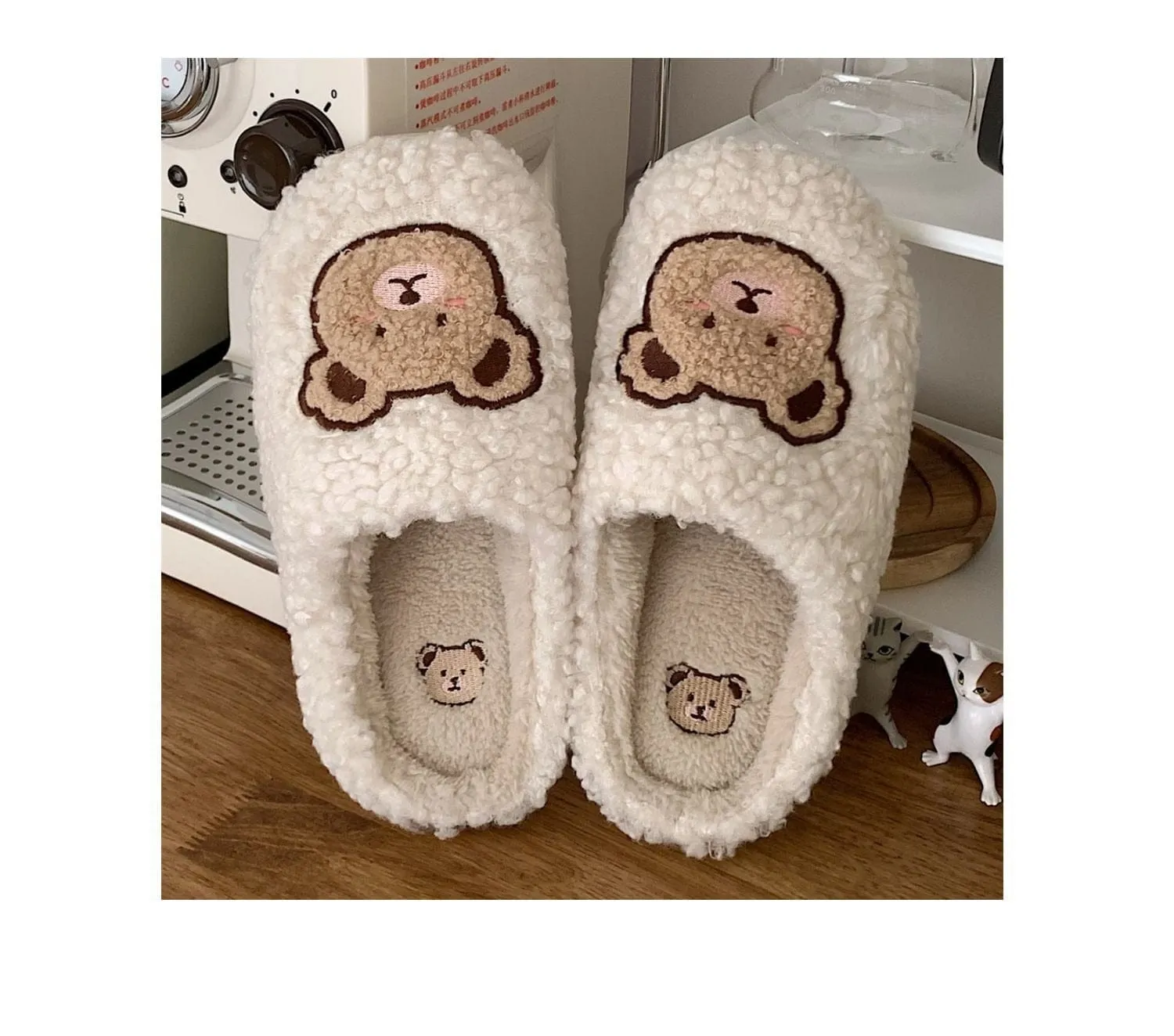 Kawaii Plush Bear Fluffy Cute Slippers