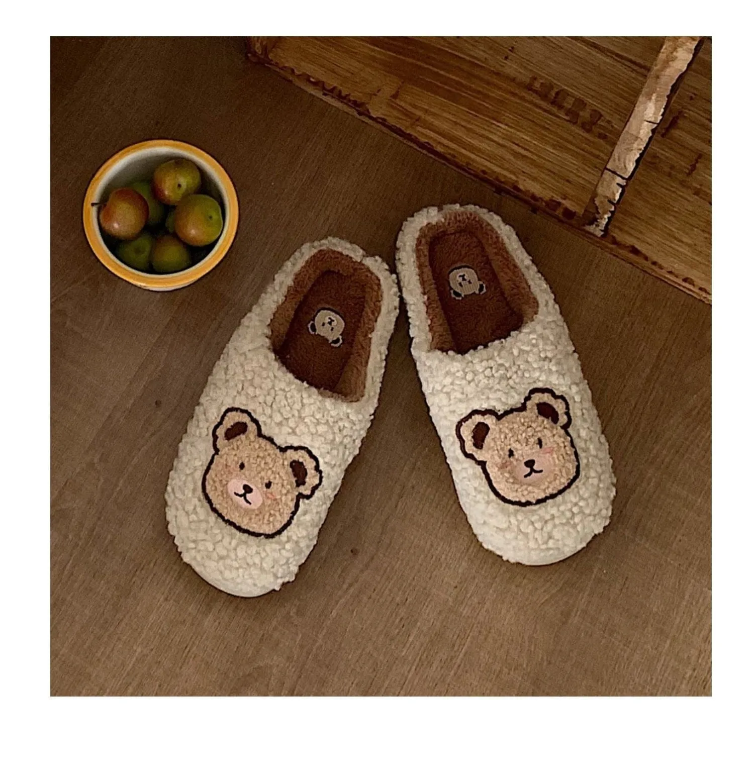 Kawaii Plush Bear Fluffy Cute Slippers