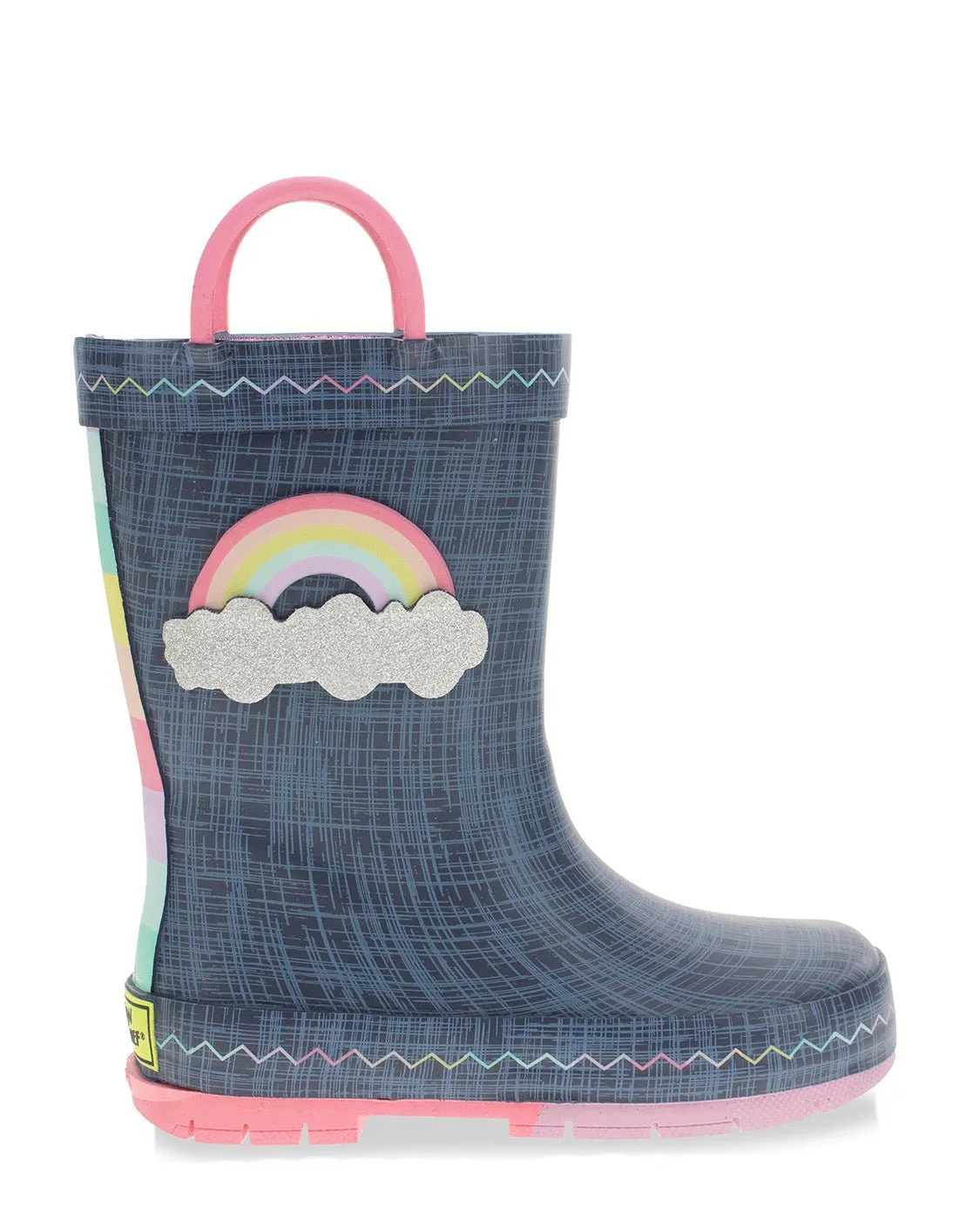 Kids Jean Patch Rain Boot - Blue