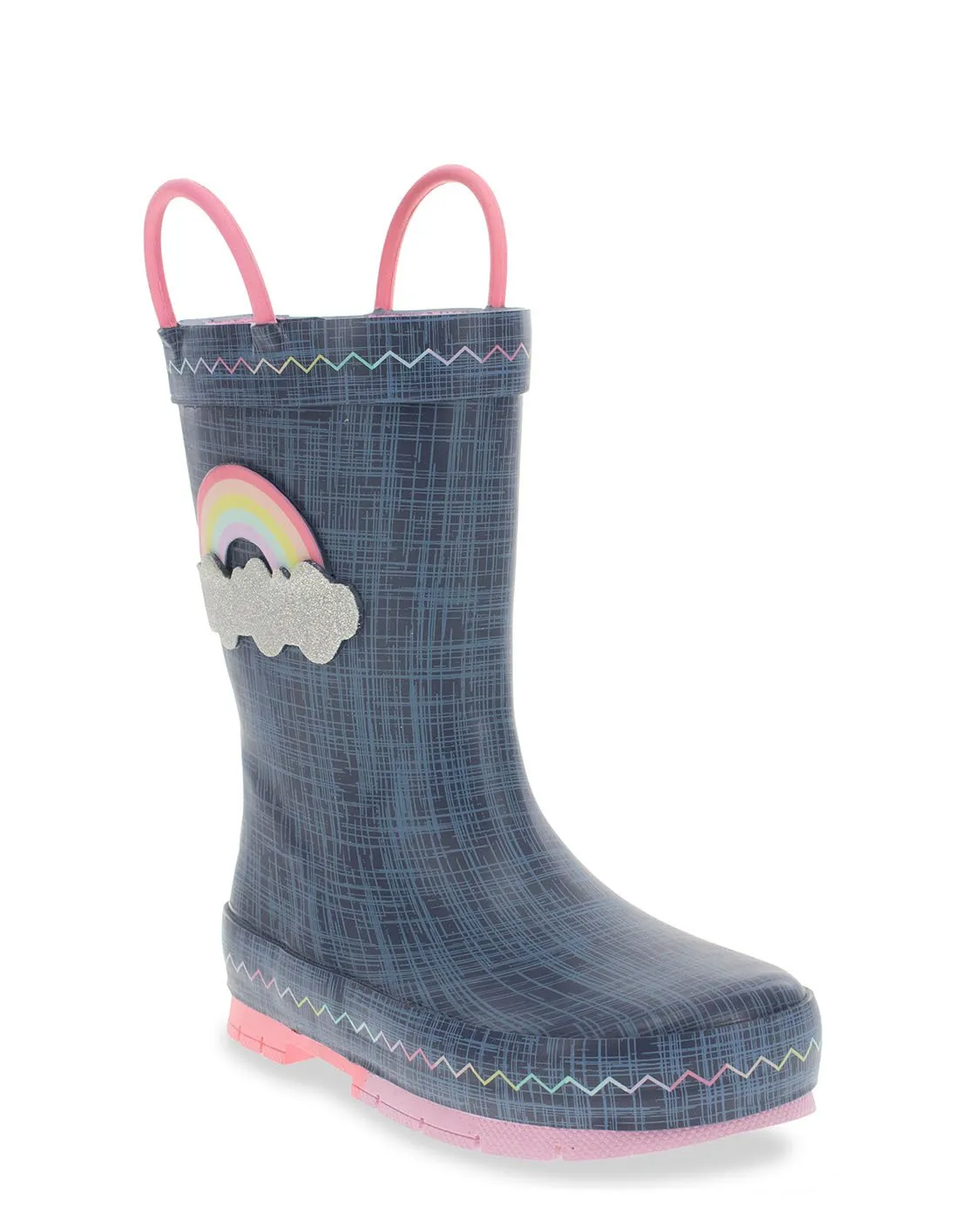 Kids Jean Patch Rain Boot - Blue