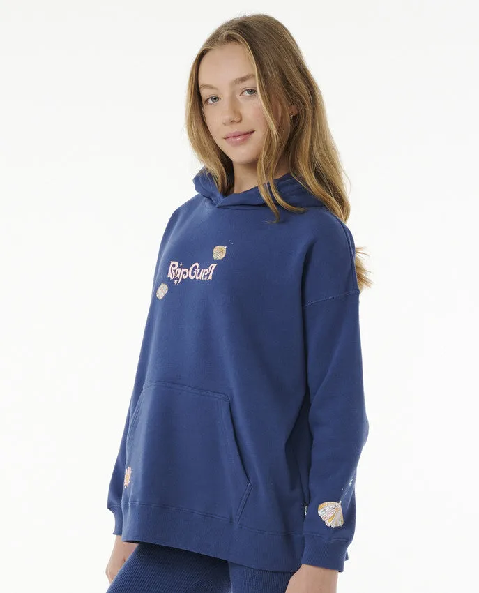 KID'S SUMMER SOLSTICE HOOD - GIRL - WASHED NAVY