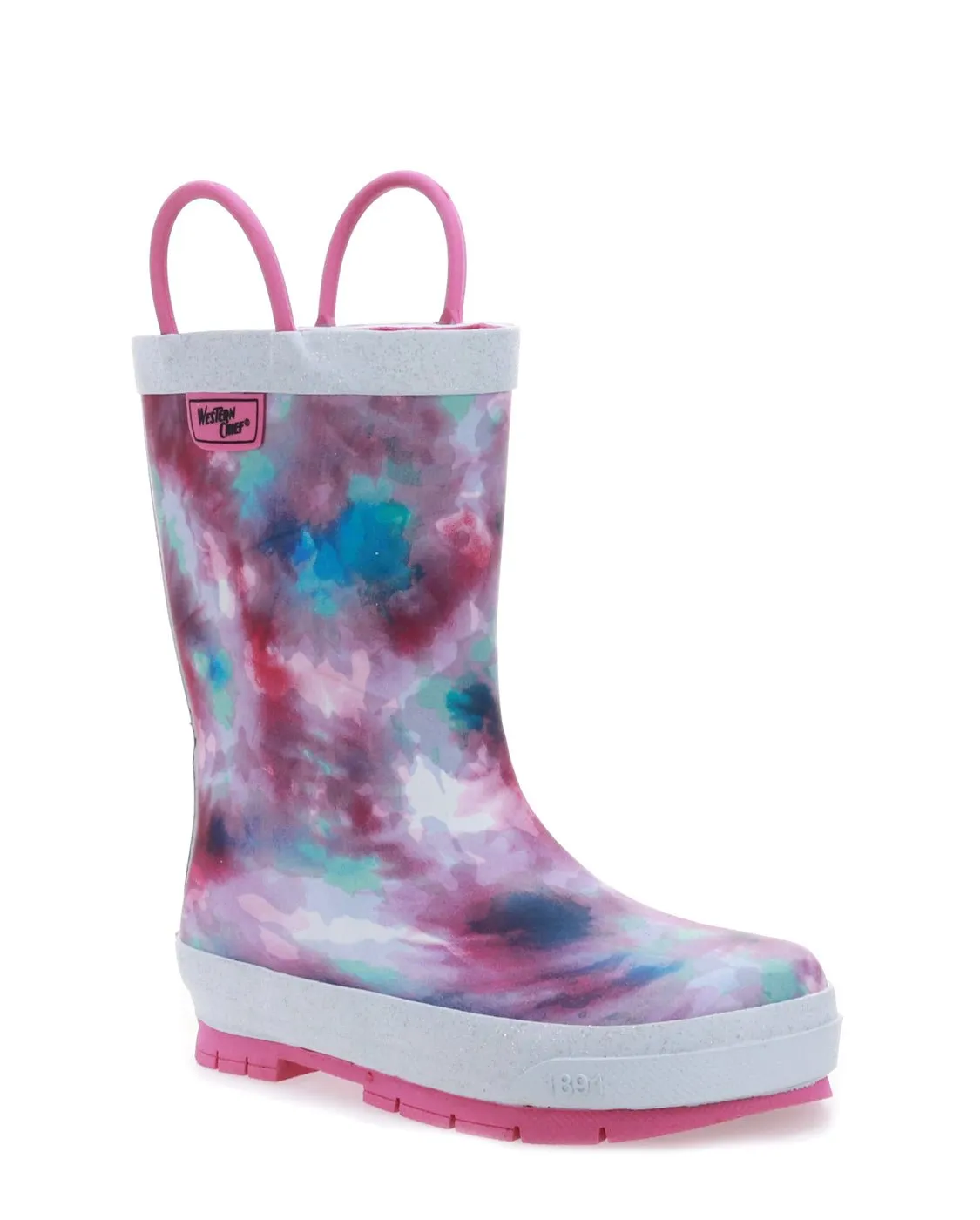 Kids Tie Dye Rain Boot - Fuchsia