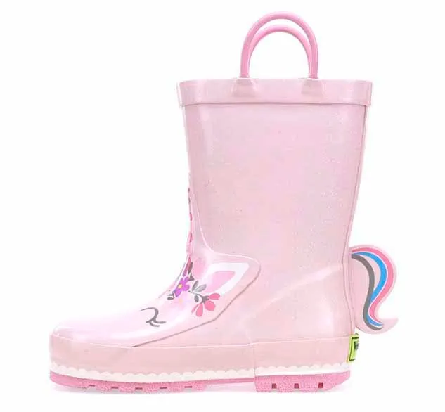 Kids Unity Unicorn Rain Boot - Soft Rose