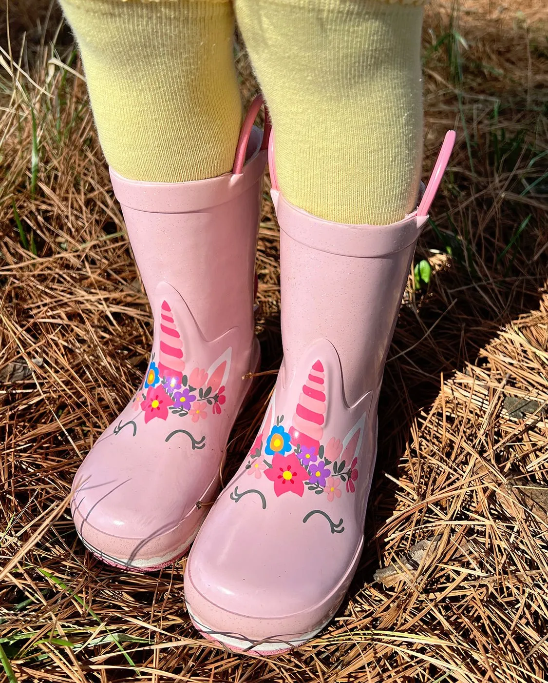 Kids Unity Unicorn Rain Boot - Soft Rose